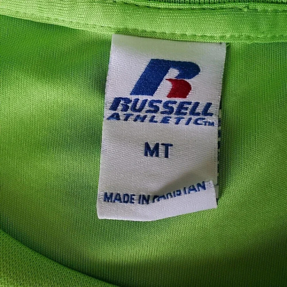 Men's RUSSELL ATHLETIC Neon Green NWT NEW SZ MT Medium Tall Long-Torso Big - Picture 4 of 6